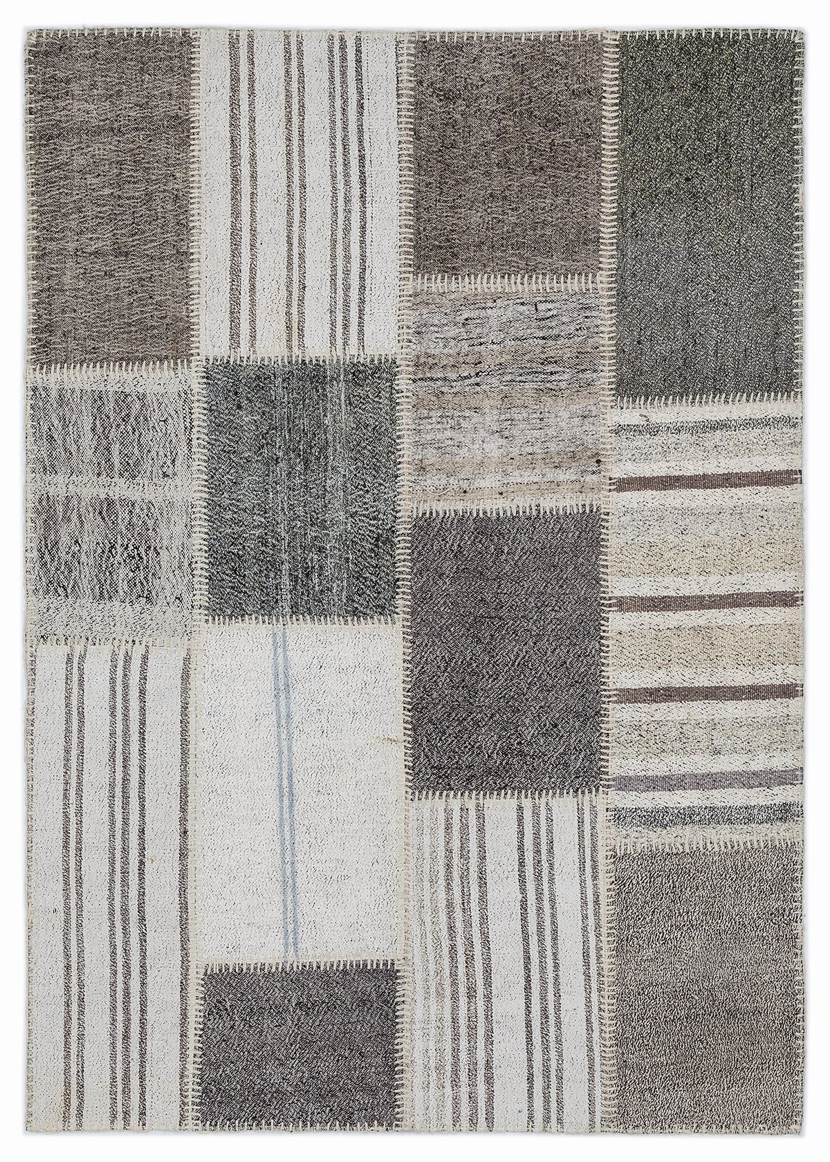 Striped Over Dyed Kilim Patchwork Unique Rug 3&#39;11&#39;&#39; x 5&#39;8&#39;&#39; ft 120 x 172 cm