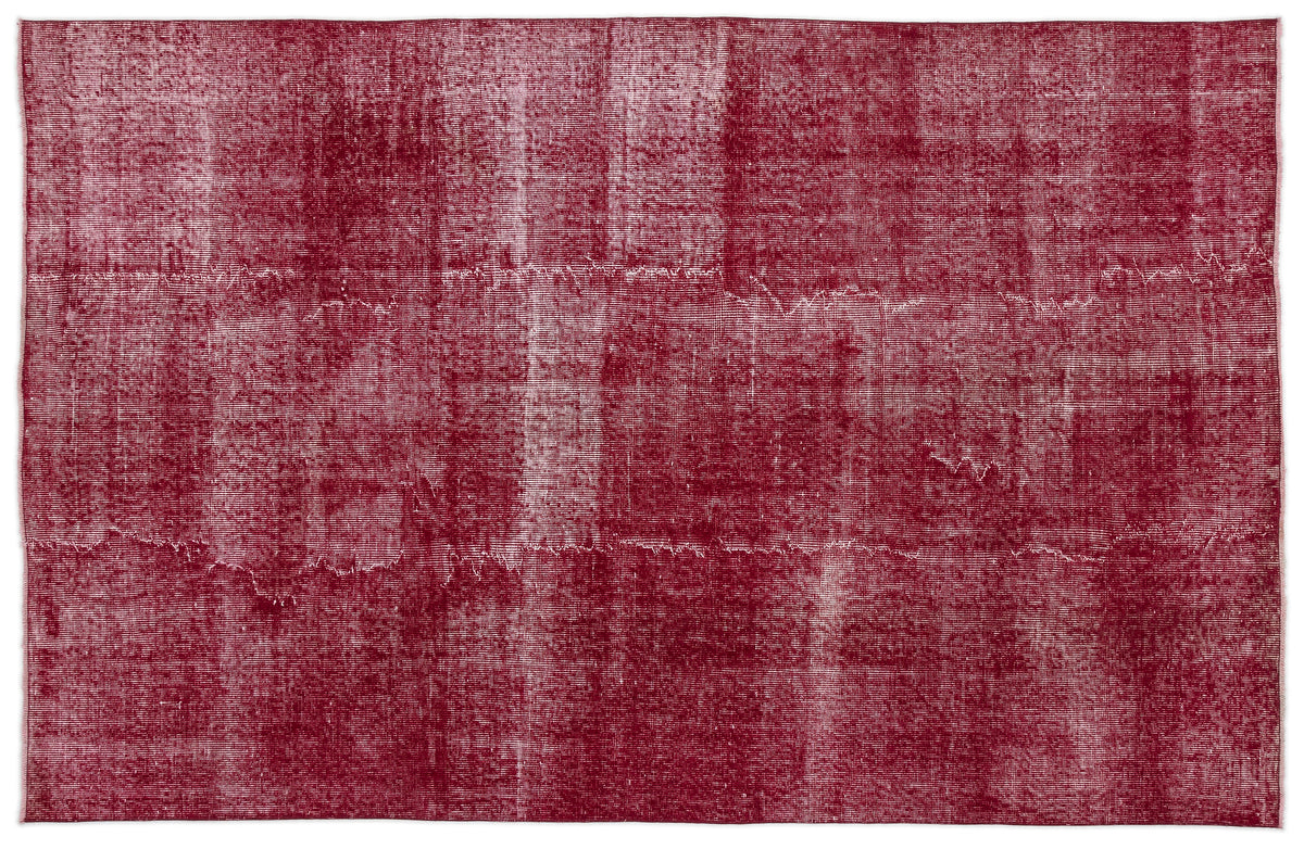 Red Over Dyed Vintage Rug 5&#39;9&#39;&#39; x 9&#39;1&#39;&#39; ft 174 x 277 cm