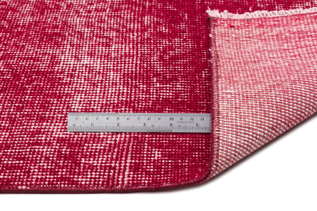 Red Over Dyed Vintage Rug 5&#39;9&#39;&#39; x 9&#39;1&#39;&#39; ft 174 x 277 cm