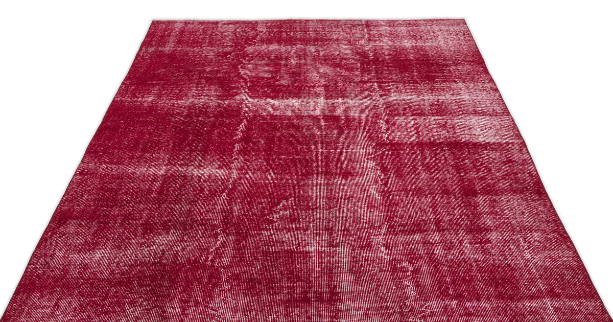 Red Over Dyed Vintage Rug 5&#39;9&#39;&#39; x 9&#39;1&#39;&#39; ft 174 x 277 cm