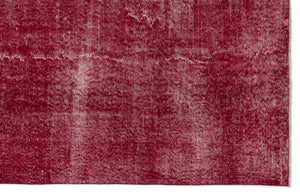 Red Over Dyed Vintage Rug 5'9'' x 9'1'' ft 174 x 277 cm