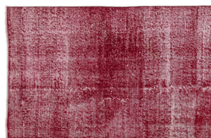 Red Over Dyed Vintage Rug 5'9'' x 9'1'' ft 174 x 277 cm