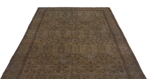 Gray Over Dyed Vintage Rug 5'7'' x 9'7'' ft 170 x 291 cm