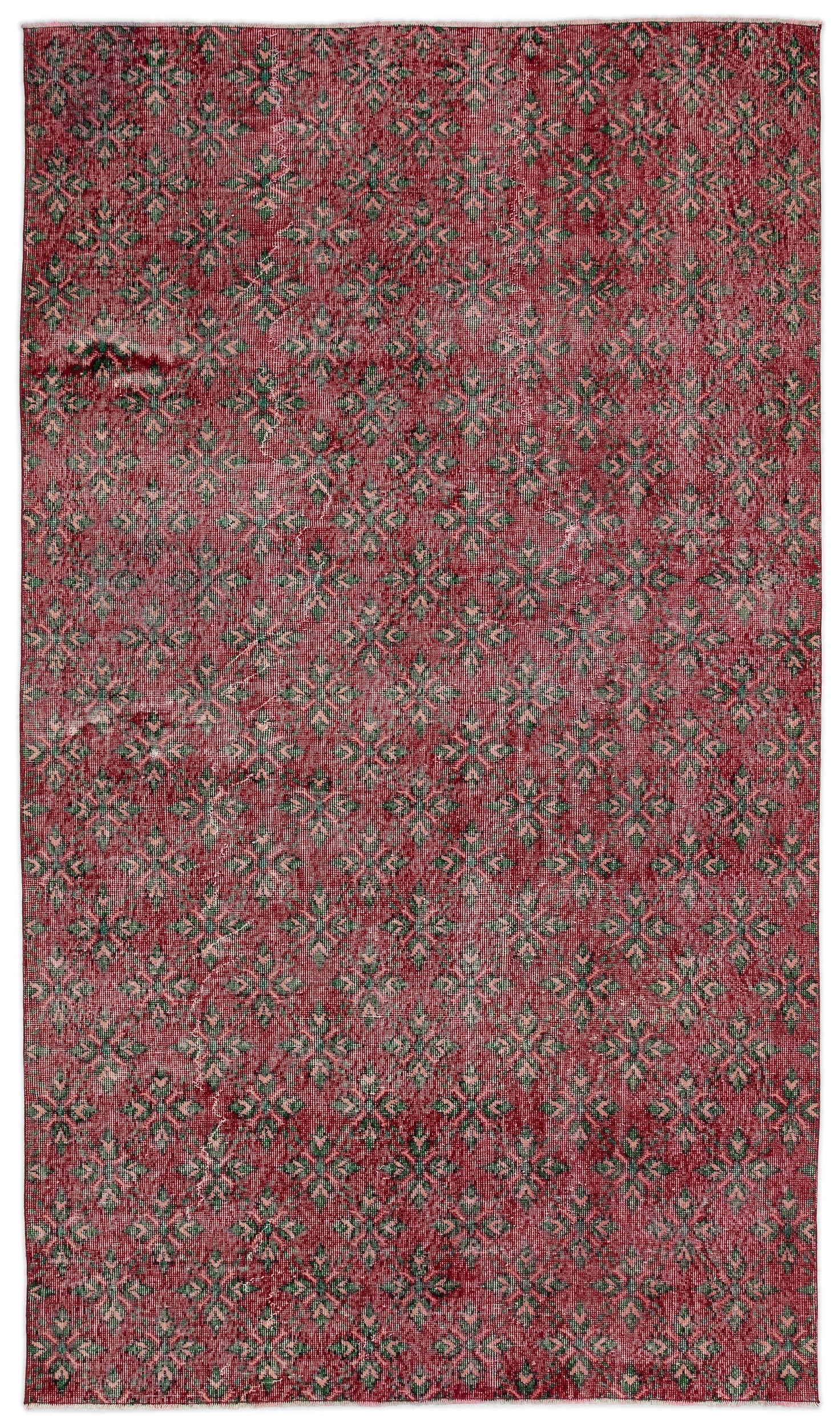 Retro Over Dyed Vintage Rug 5'6'' x 9'8'' ft 168 x 294 cm