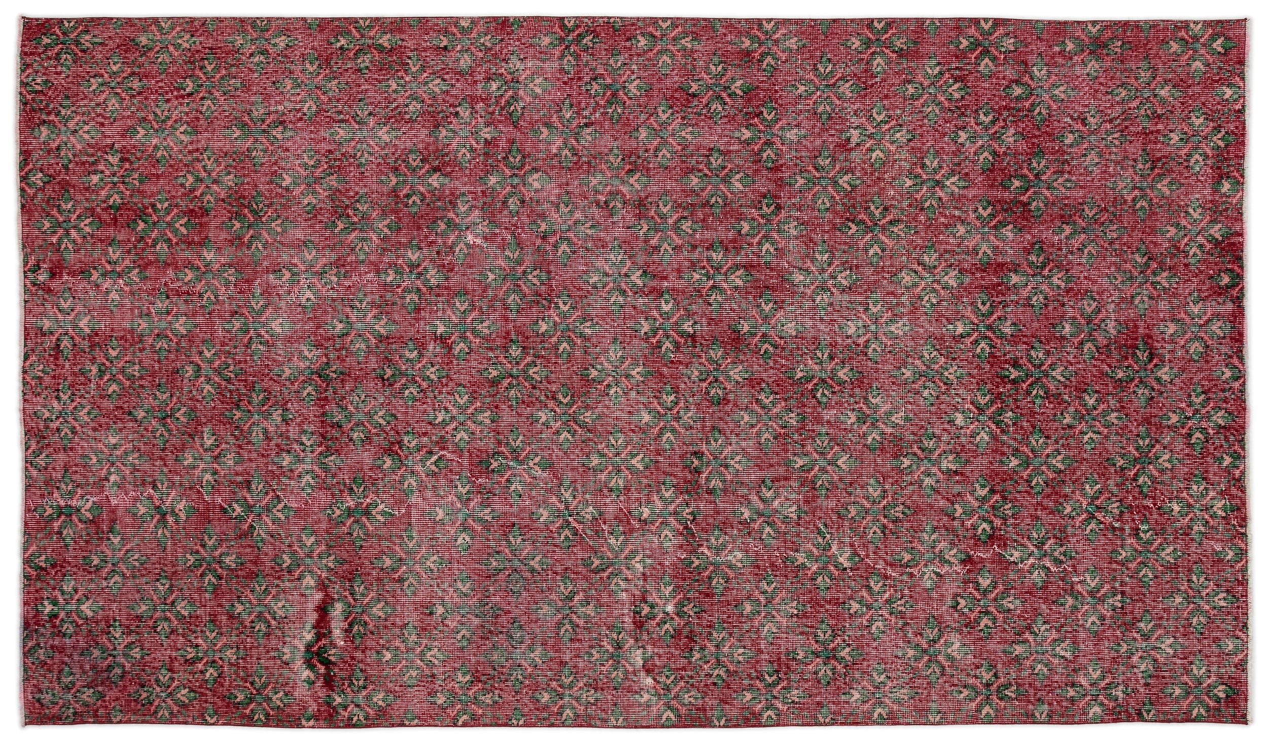 Retro Over Dyed Vintage Rug 5'6'' x 9'8'' ft 168 x 294 cm
