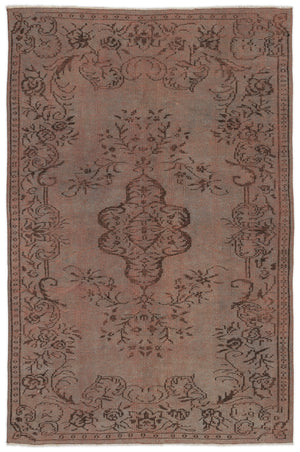 Brown Over Dyed Vintage Rug 5'2'' x 8'0'' ft 158 x 245 cm