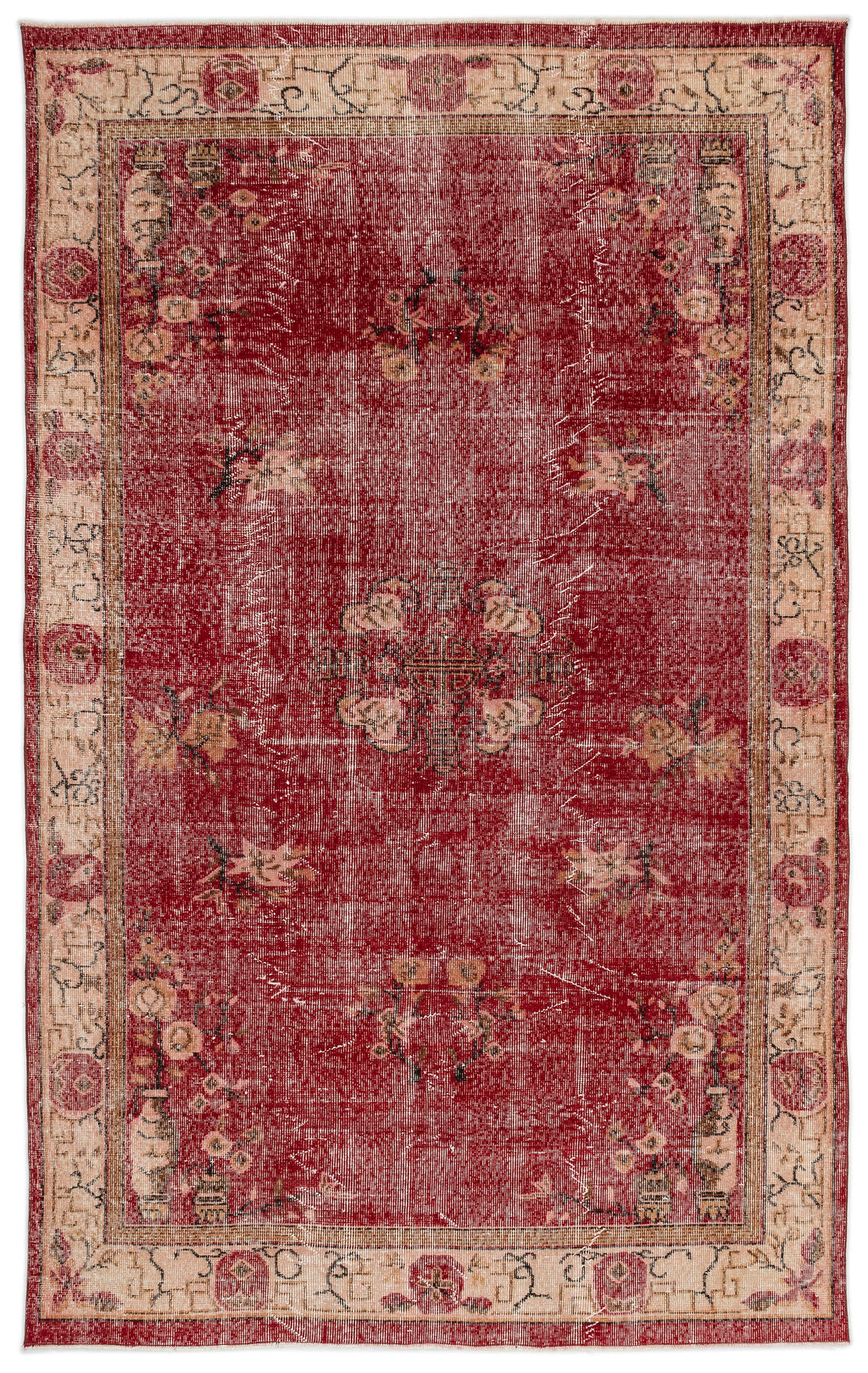 Naturel Over Dyed Vintage Rug 5'10'' x 9'8'' ft 178 x 295 cm