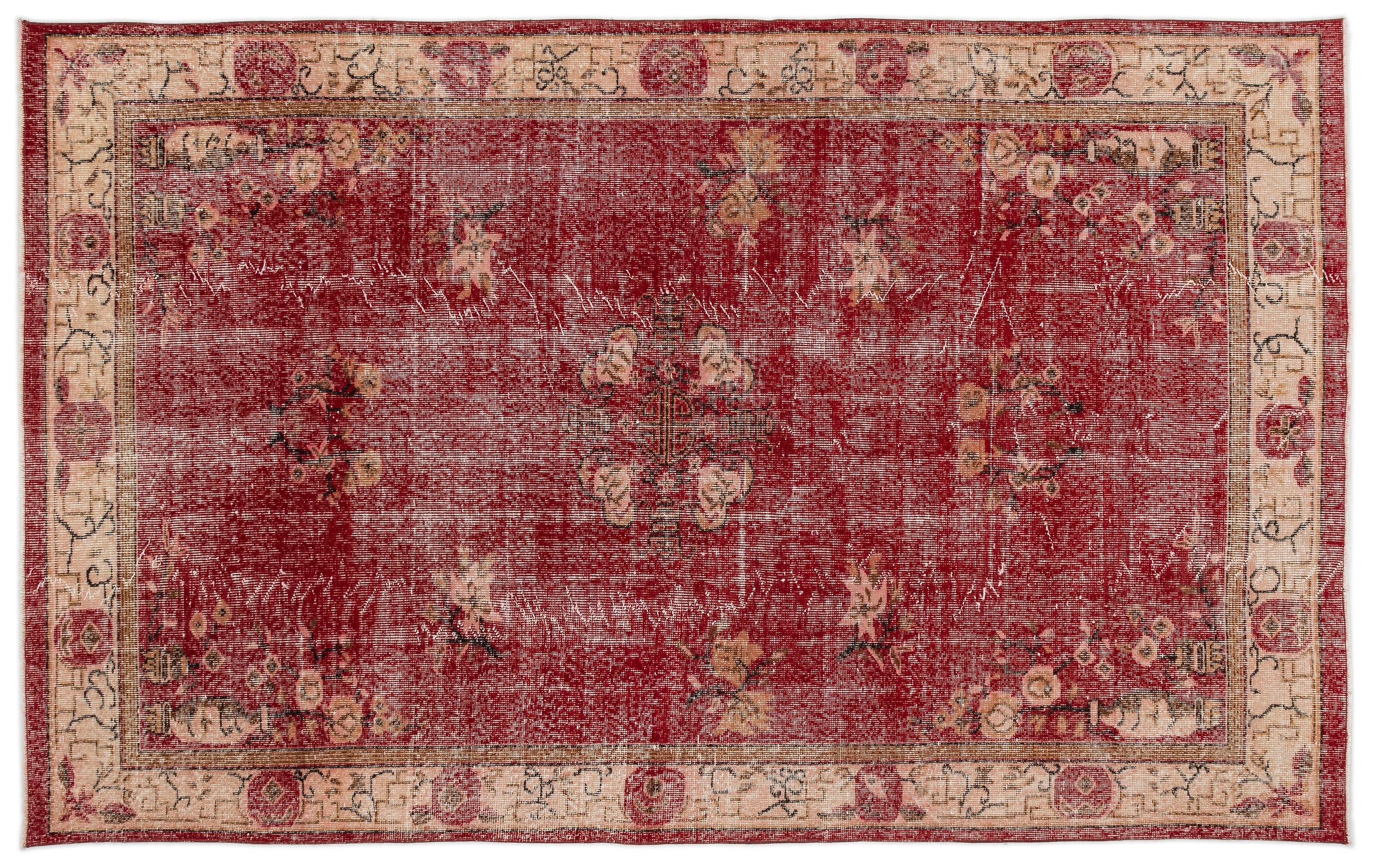 Naturel Over Dyed Vintage Rug 5'10'' x 9'8'' ft 178 x 295 cm