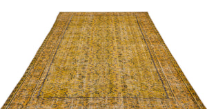 Yellow Over Dyed Vintage Rug 5'8'' x 9'2'' ft 173 x 280 cm
