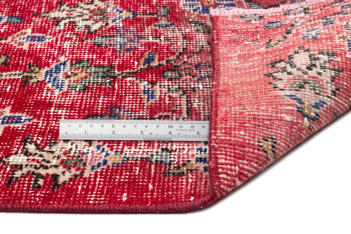Red Over Dyed Vintage Rug 5&#39;9&#39;&#39; x 8&#39;10&#39;&#39; ft 175 x 268 cm