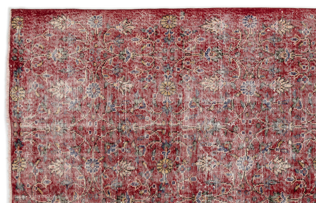 Red Over Dyed Vintage Rug 5'9'' x 8'10'' ft 175 x 268 cm