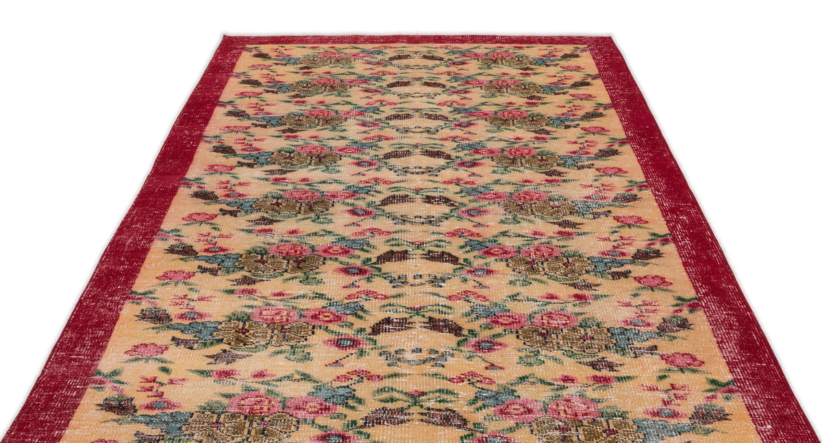 Retro Over Dyed Vintage Rug 5&#39;6&#39;&#39; x 8&#39;10&#39;&#39; ft 168 x 269 cm