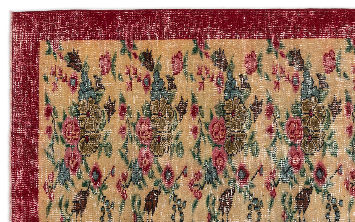 Retro Over Dyed Vintage Rug 5&#39;6&#39;&#39; x 8&#39;10&#39;&#39; ft 168 x 269 cm