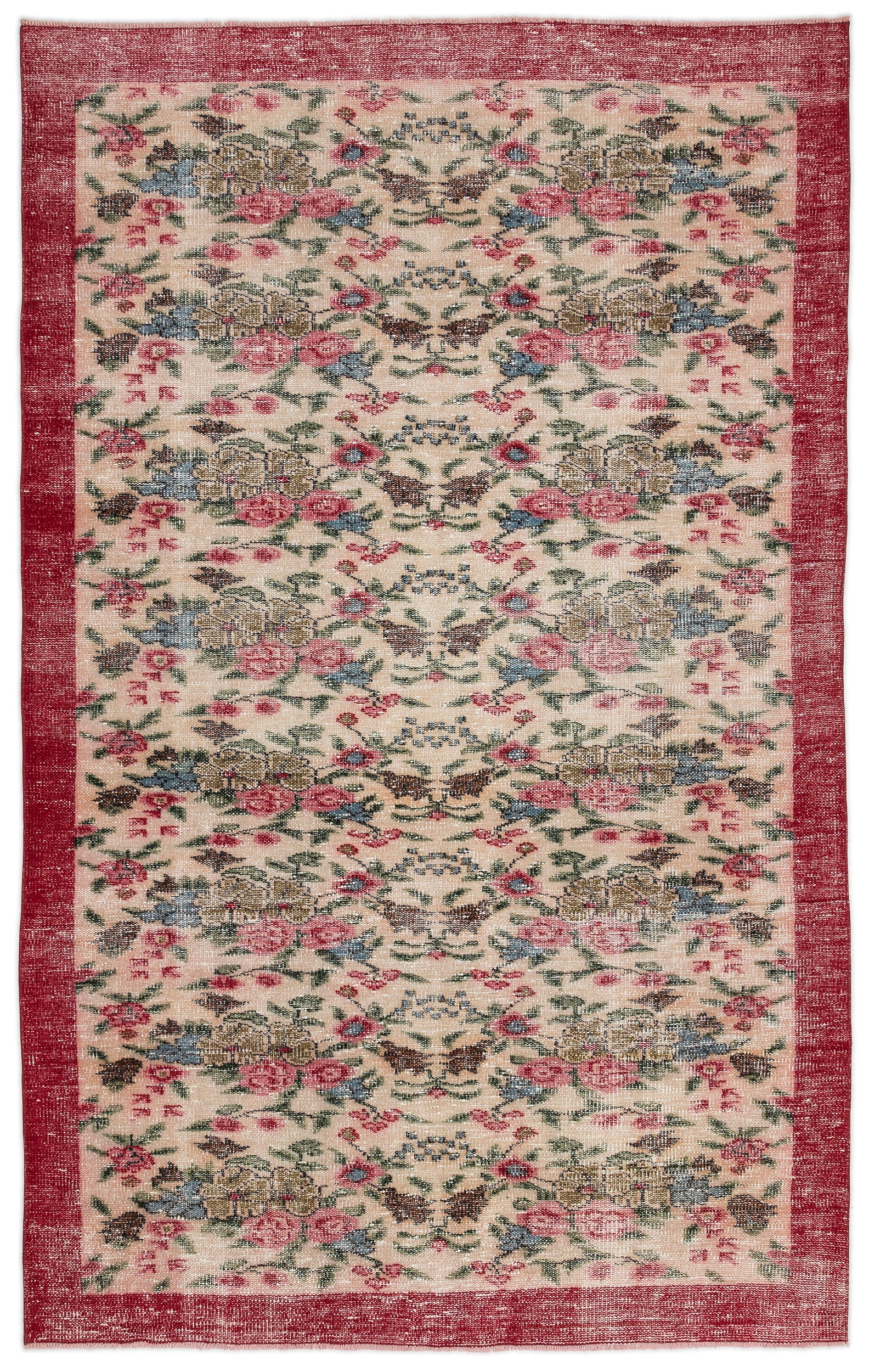 Retro Over Dyed Vintage Rug 5'7'' x 8'11'' ft 170 x 272 cm