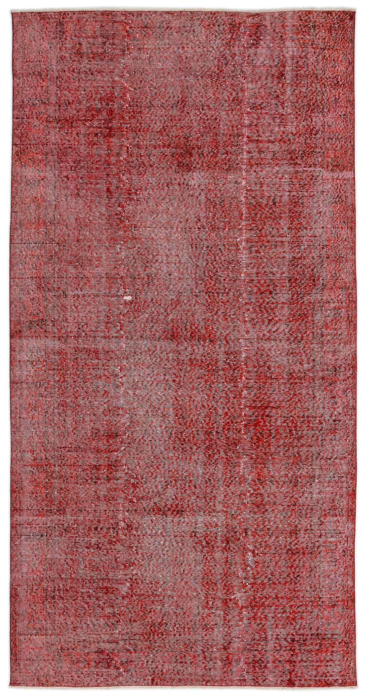 Red Over Dyed Vintage Rug 4&#39;11&#39;&#39; x 9&#39;11&#39;&#39; ft 151 x 302 cm