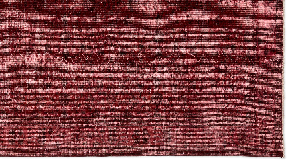 Red Over Dyed Vintage Rug 5'1'' x 9'4'' ft 156 x 285 cm