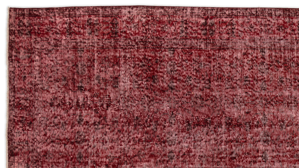Red Over Dyed Vintage Rug 5'1'' x 9'4'' ft 156 x 285 cm