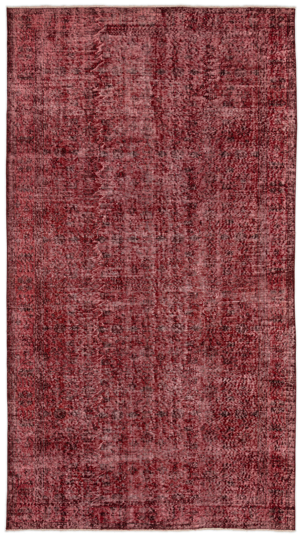 Red Over Dyed Vintage Rug 5'1'' x 9'4'' ft 156 x 285 cm