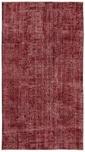 Red Over Dyed Vintage Rug 5'1'' x 9'4'' ft 156 x 285 cm