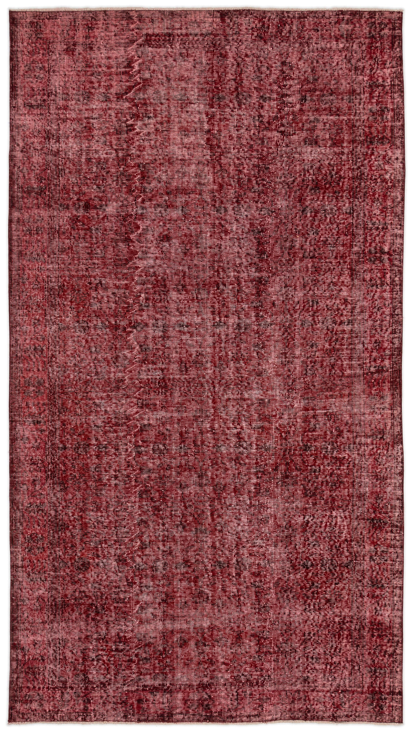 Red Over Dyed Vintage Rug 5'1'' x 9'4'' ft 156 x 285 cm
