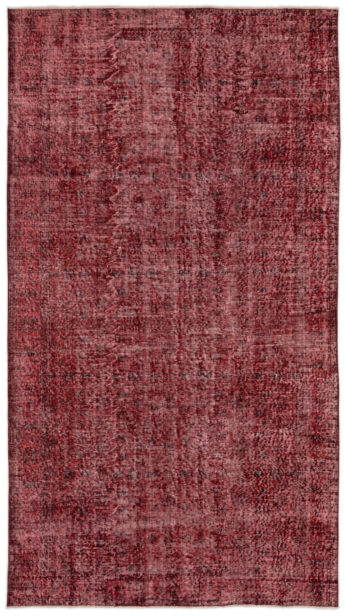 Red Over Dyed Vintage Rug 5&#39;1&#39;&#39; x 9&#39;4&#39;&#39; ft 156 x 285 cm