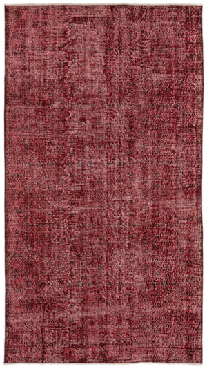 Red Over Dyed Vintage Rug 5'1'' x 9'4'' ft 156 x 285 cm