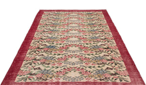 Retro Over Dyed Vintage Rug 5'5'' x 8'11'' ft 164 x 273 cm