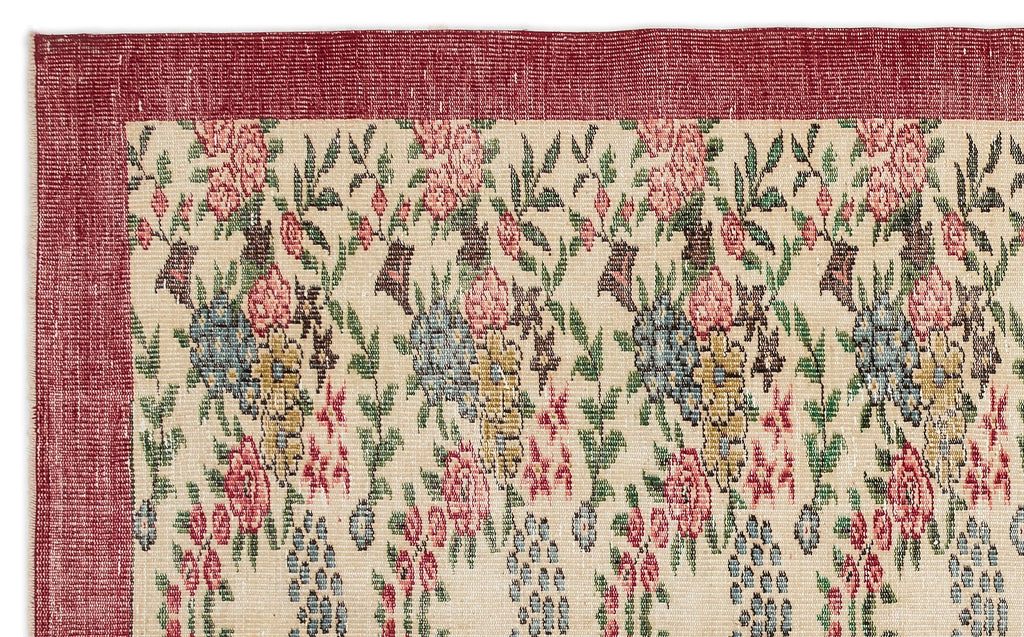 Retro Over Dyed Vintage Rug 5'5'' x 8'11'' ft 164 x 273 cm