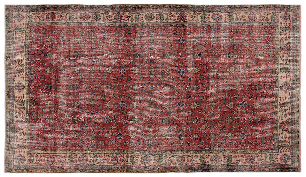 Naturel Over Dyed Vintage Rug 5&#39;5&#39;&#39; x 9&#39;6&#39;&#39; ft 164 x 289 cm