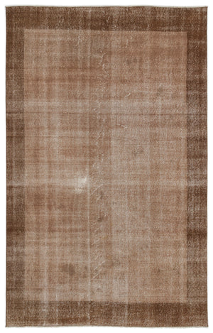 Brown Over Dyed Vintage Rug 6'0'' x 9'9'' ft 183 x 296 cm