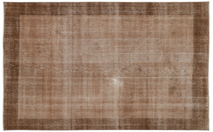 Brown Over Dyed Vintage Rug 6'0'' x 9'9'' ft 183 x 296 cm