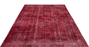 Red Over Dyed Vintage Rug 5'9'' x 8'12'' ft 175 x 274 cm