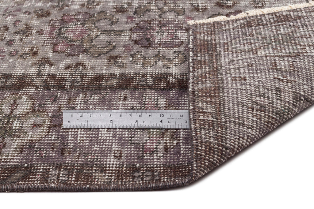Gray Over Dyed Vintage Rug 5'9'' x 9'4'' ft 175 x 285 cm