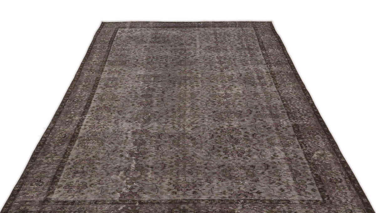Gray Over Dyed Vintage Rug 5&#39;9&#39;&#39; x 9&#39;4&#39;&#39; ft 175 x 285 cm