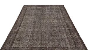 Gray Over Dyed Vintage Rug 5'9'' x 9'4'' ft 175 x 285 cm
