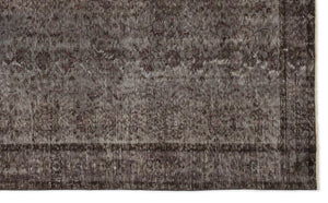 Gray Over Dyed Vintage Rug 5'9'' x 9'4'' ft 175 x 285 cm