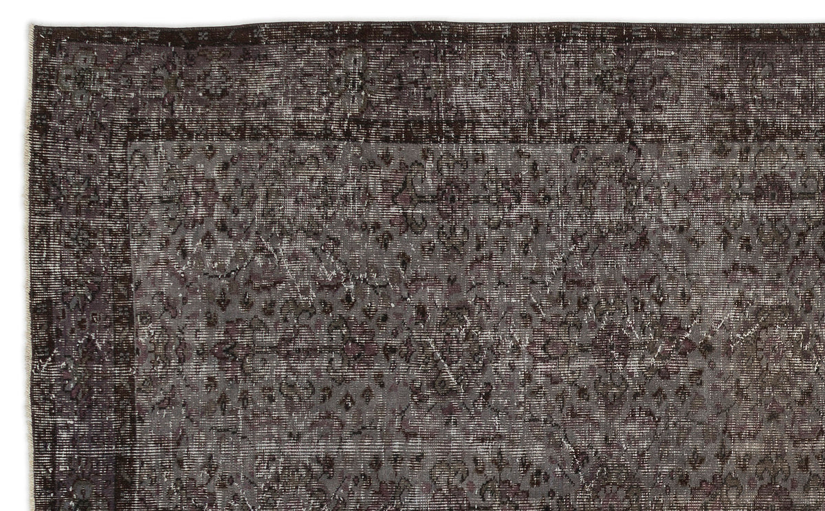 Gray Over Dyed Vintage Rug 5&#39;9&#39;&#39; x 9&#39;4&#39;&#39; ft 175 x 285 cm
