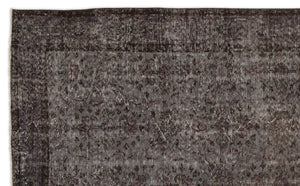 Gray Over Dyed Vintage Rug 5'9'' x 9'4'' ft 175 x 285 cm
