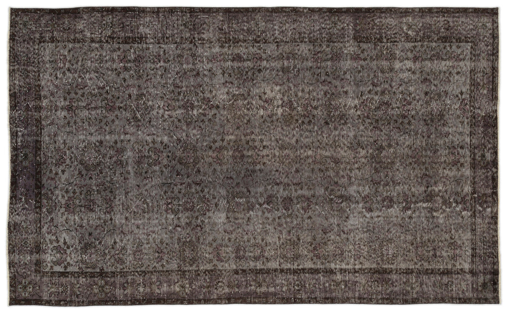 Gray Over Dyed Vintage Rug 5'9'' x 9'4'' ft 175 x 285 cm