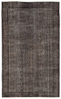 Gray Over Dyed Vintage Rug 5'9'' x 9'4'' ft 175 x 285 cm