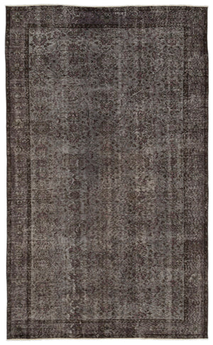 Gray Over Dyed Vintage Rug 5'9'' x 9'4'' ft 175 x 285 cm