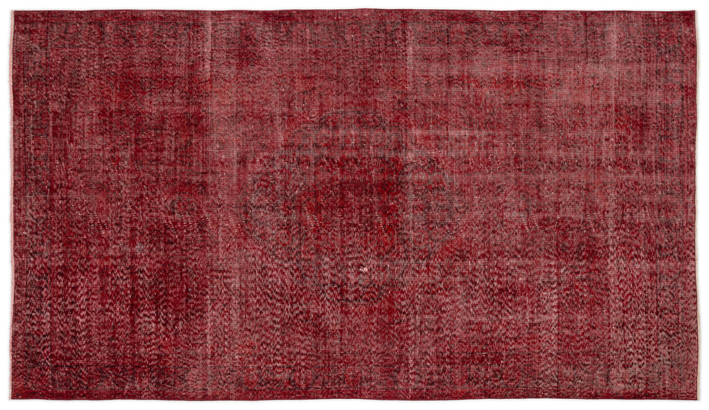 Red Over Dyed Vintage Rug 5'1'' x 9'1'' ft 156 x 276 cm