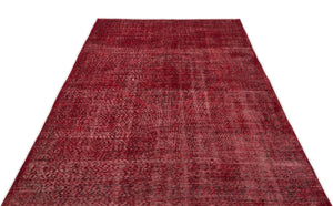 Red Over Dyed Vintage Rug 5'1'' x 9'1'' ft 156 x 276 cm