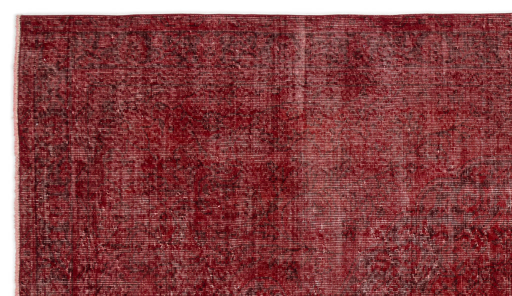 Red Over Dyed Vintage Rug 5'1'' x 9'1'' ft 156 x 276 cm
