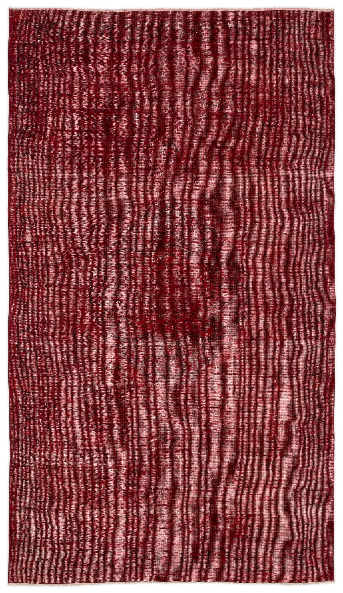 Red Over Dyed Vintage Rug 5&#39;1&#39;&#39; x 9&#39;1&#39;&#39; ft 156 x 276 cm
