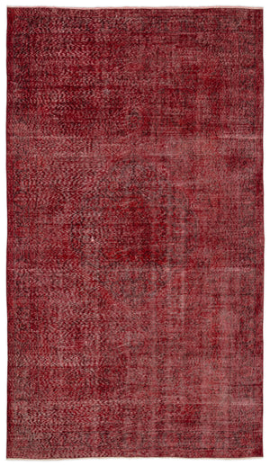 Red Over Dyed Vintage Rug 5'1'' x 9'1'' ft 156 x 276 cm