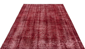 Red Over Dyed Vintage Rug 5'4'' x 8'7'' ft 163 x 262 cm