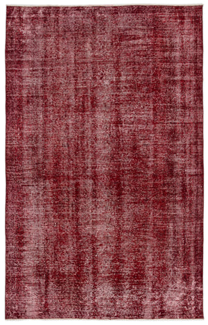 Red Over Dyed Vintage Rug 5'4'' x 8'7'' ft 163 x 262 cm