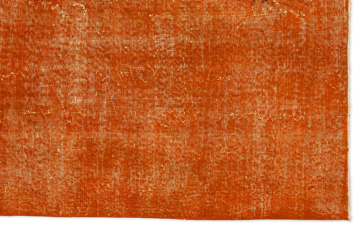 Orange Over Dyed Vintage Rug 5&#39;7&#39;&#39; x 8&#39;10&#39;&#39; ft 170 x 270 cm