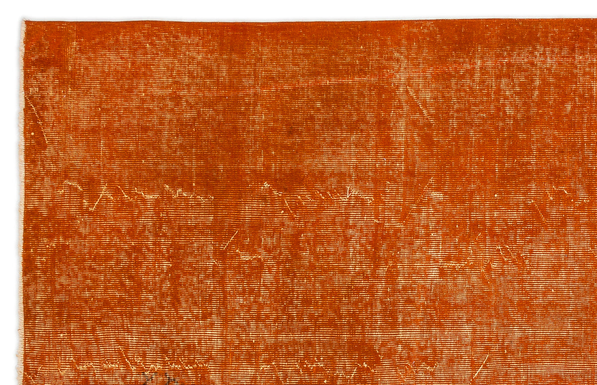Orange Over Dyed Vintage Rug 5&#39;7&#39;&#39; x 8&#39;10&#39;&#39; ft 170 x 270 cm